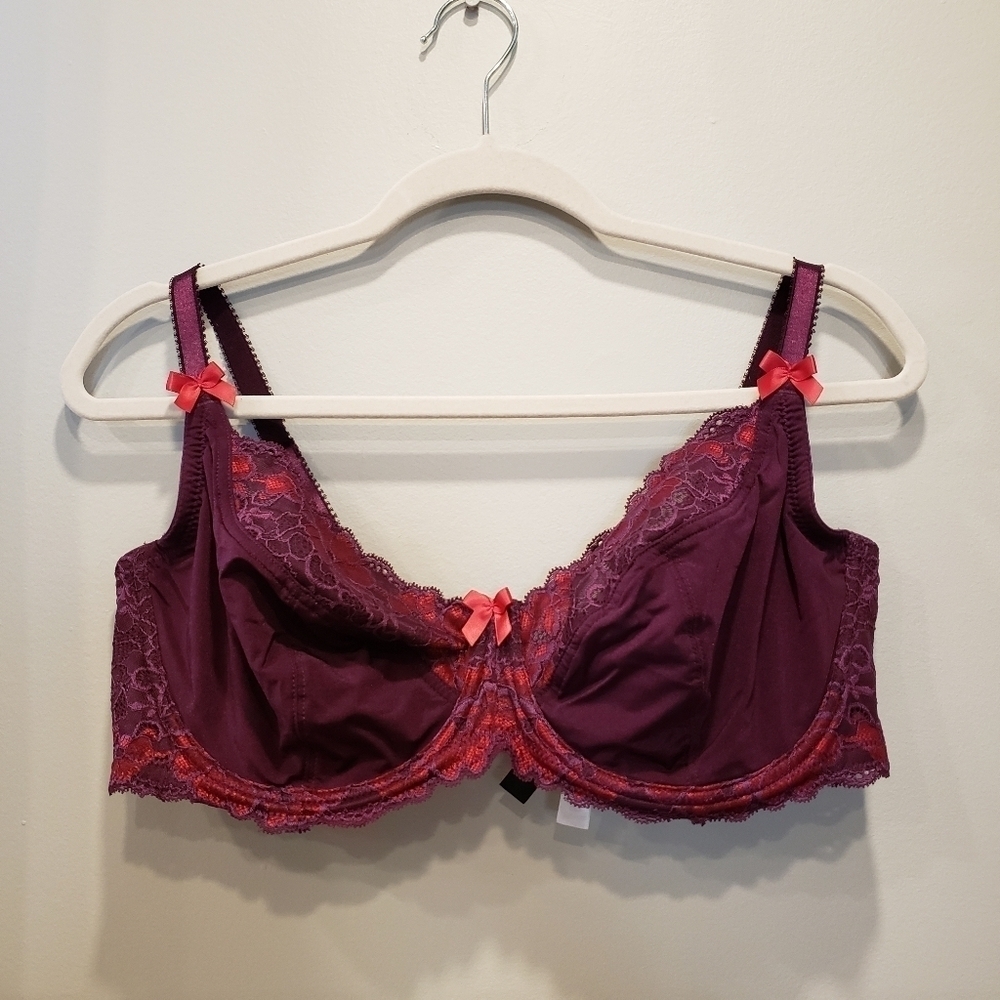 Adore Me Balconette Underwire Bra Wine 40D